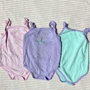 Huntington Beach Mermaid Onesies (Set of 3) purple pink seafoam size 24 months